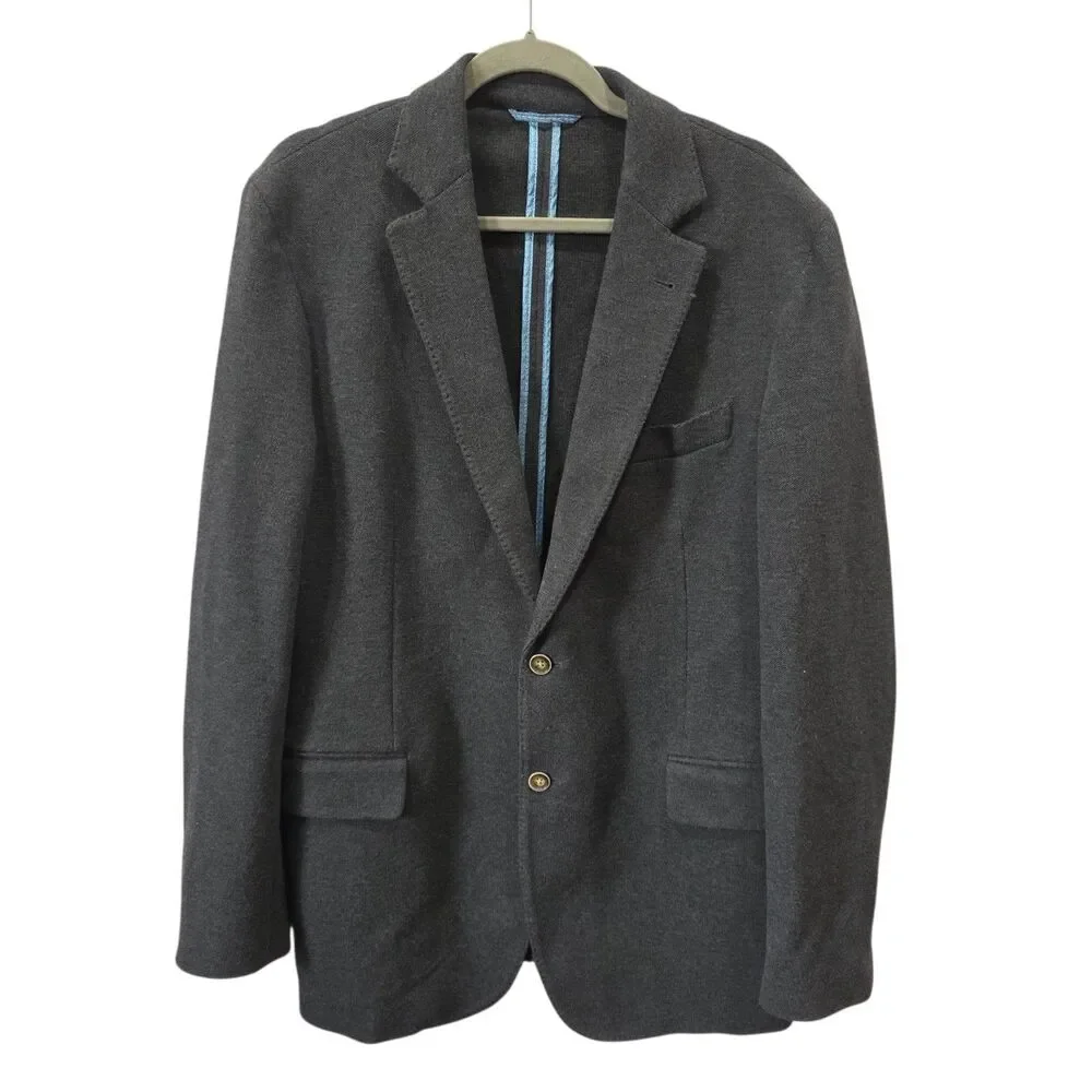 Vineyard Vines Blazer Sport Coat Mens 42L Gray Knit‎ Stretch Two Button USA